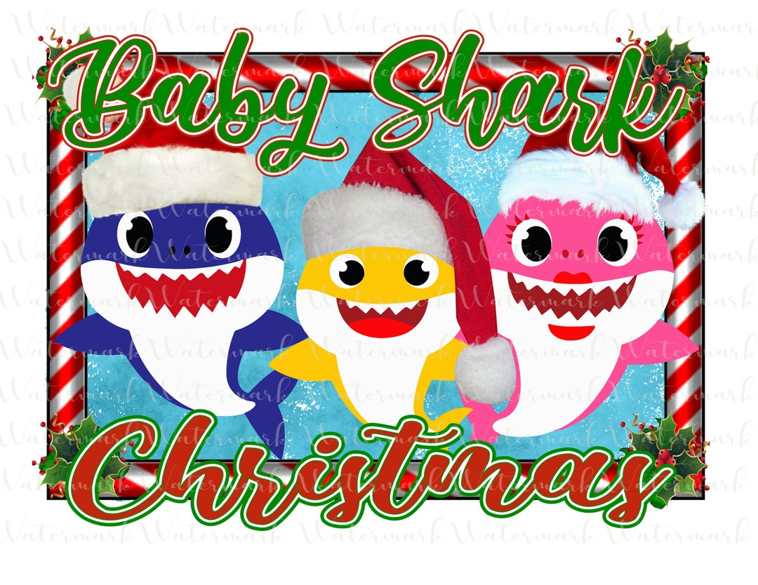 Baby Shark Merry Christmas PNG Sublimation File, Kids, Toddler T Shirts ...