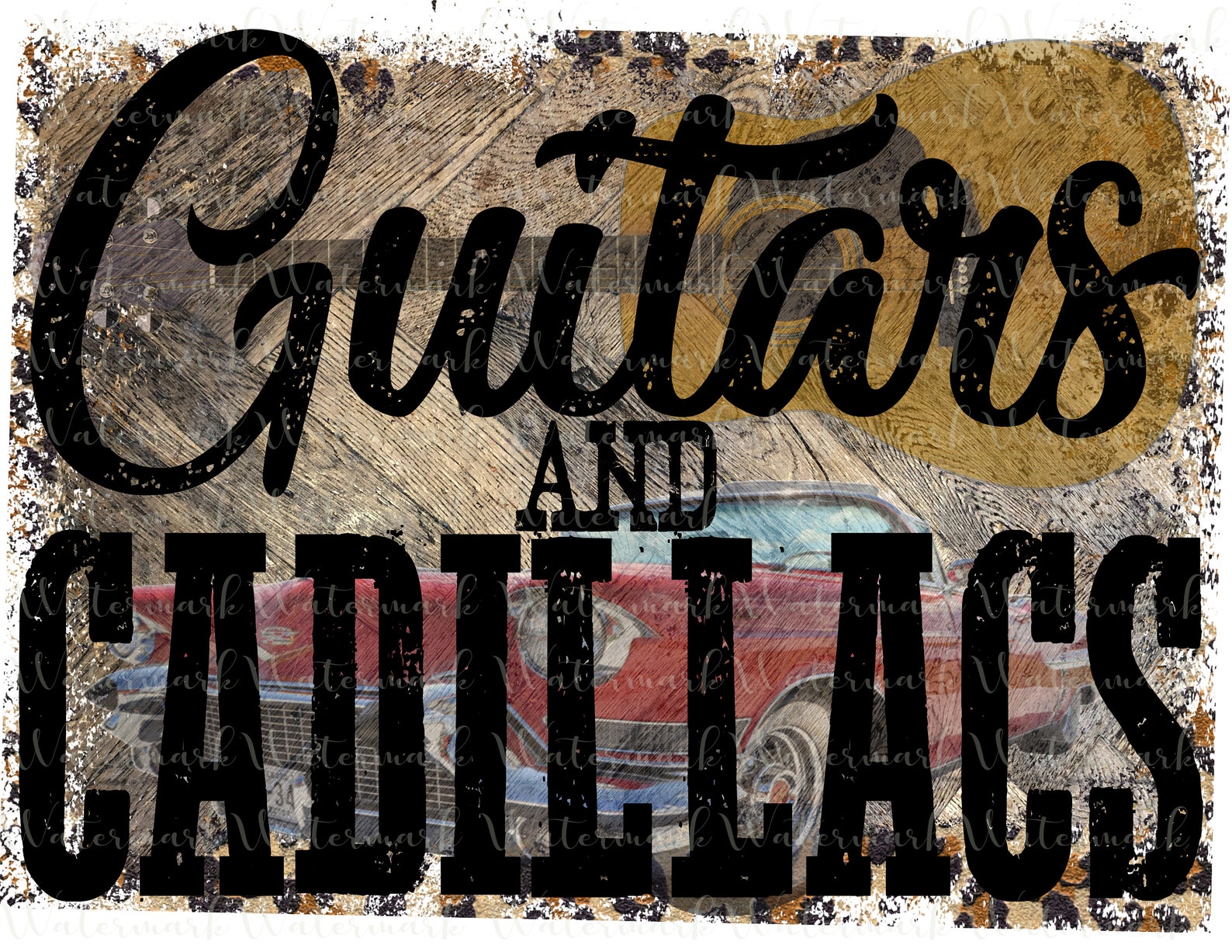 Guitars and Cadillacs Png Country Western Sublimation Digital Etsy