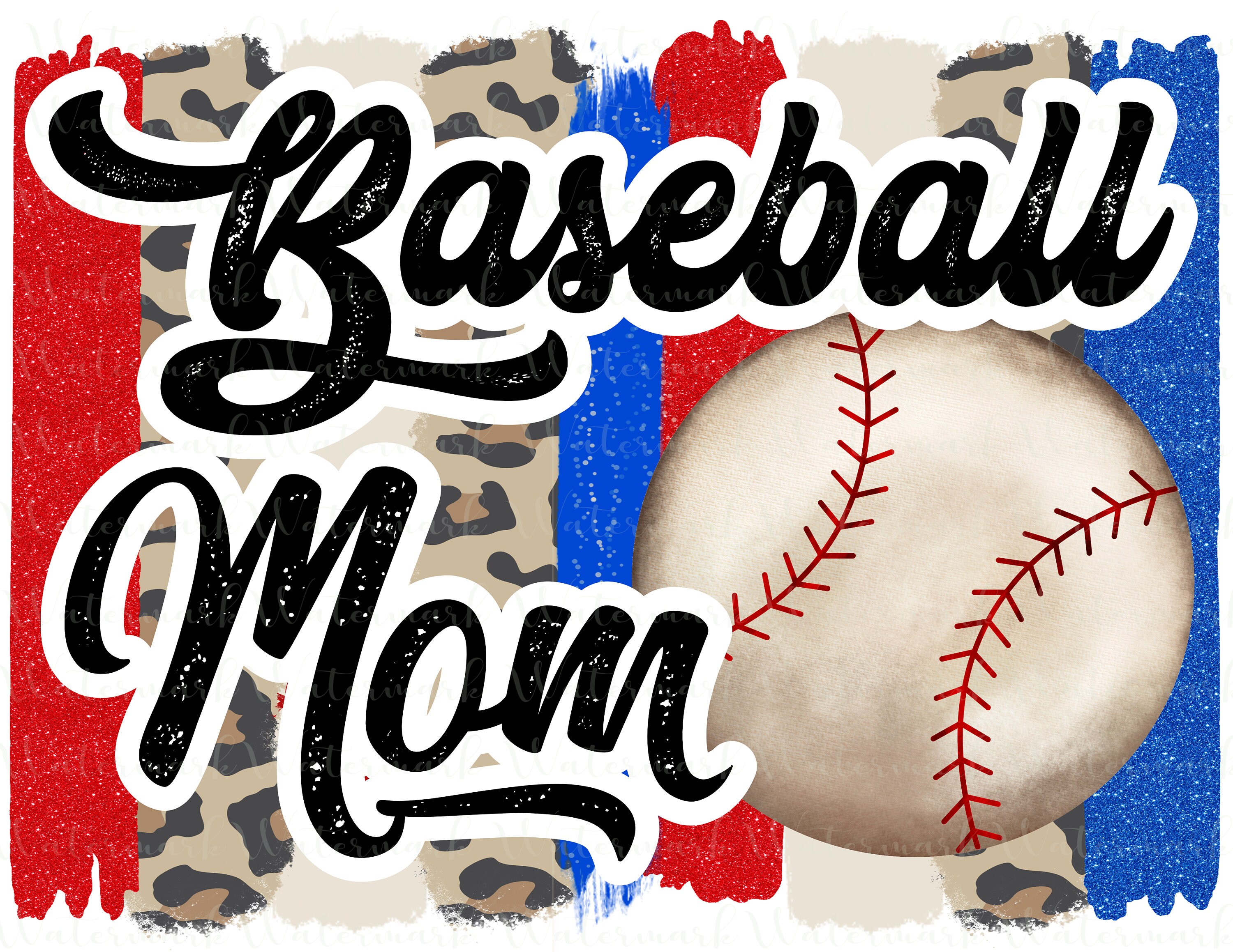 Baseball mom png sublimation digital file red white blue Etsy
