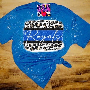 KC Royals Leopard Blue Bleached Tee