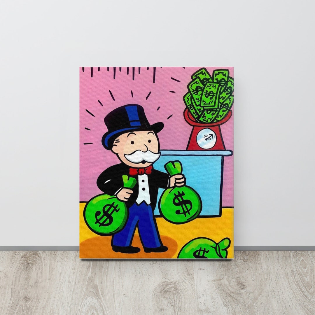 Pop Art Monopoly Man, Original Monopoly Art, Canvas & Acrylic, Untitled