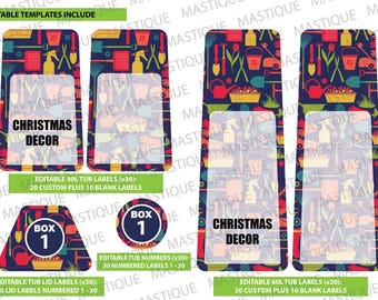 Editable Storage Tub Labels – 40L & 60L Tubs Labels | Digital Download