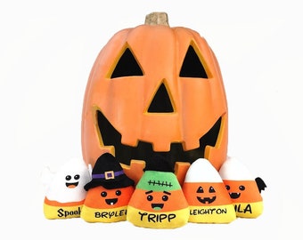 Personalized Halloween Candy Corn Plush/ Halloween Gift for Kids/ Candy Corn/ Halloween Plush/ Personalized Gift/ Halloween Personalized