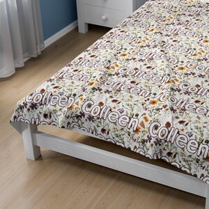 Personalized Boho Floral Blanket/ Custom Blanket/ Floral Print Blanket/ Blanket Gift/ Personalized Gifts Blanket