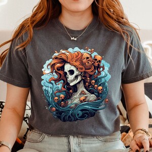 Mermaid Skeleton Shirt/ Funny Halloween Shirt/ Mermaid Shirt/ Halloween Party Shirt/ Halloween Shirt/ Party Shirt/ Mermaid Lover Gift