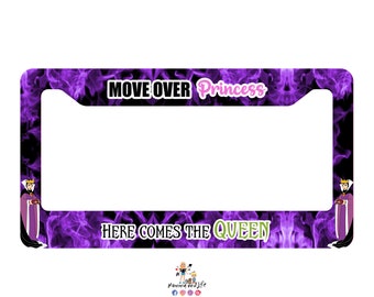 The Queen is Here Crown Royalty Novelty Metal Vanity Tag License Plate 