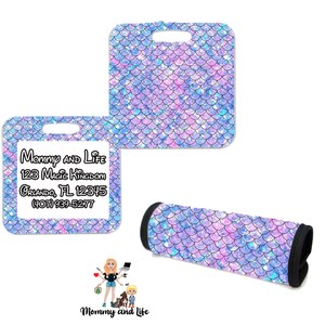 Mermaid Luggage Spotter/ Luggage Finder/ Luggage Handle Wrap/ Luggage Spotter Handle Wrap/Suitcase Handle Cover/ Bag Tags/ Personalized Gift