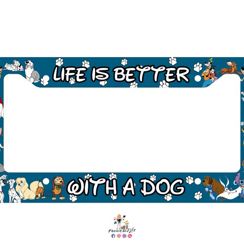 Paw Prints License Plate Frame Cat Car Tag Frame Dog License Etsy