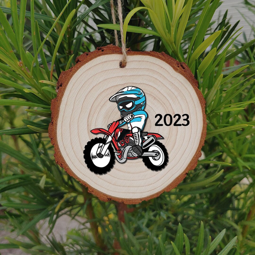 2023 Dirt Bike Christmas Wood Slice Ornament/ 2023 Ornament/ Dirt Bike
