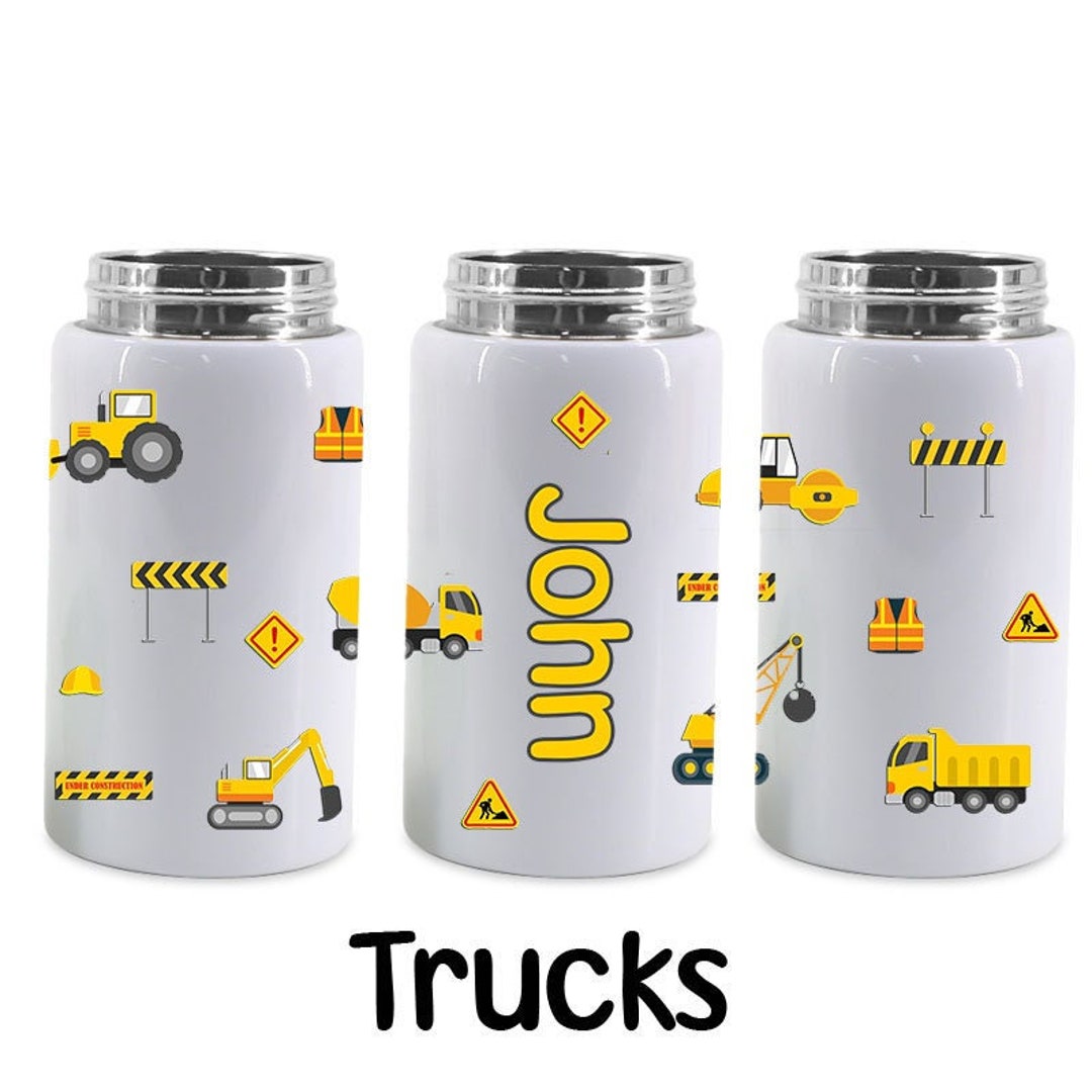 Personalized Truck Kids Straight Water Bottle 12 Oz / Kids Water Bottle/ Truck Water Bottle Etsy