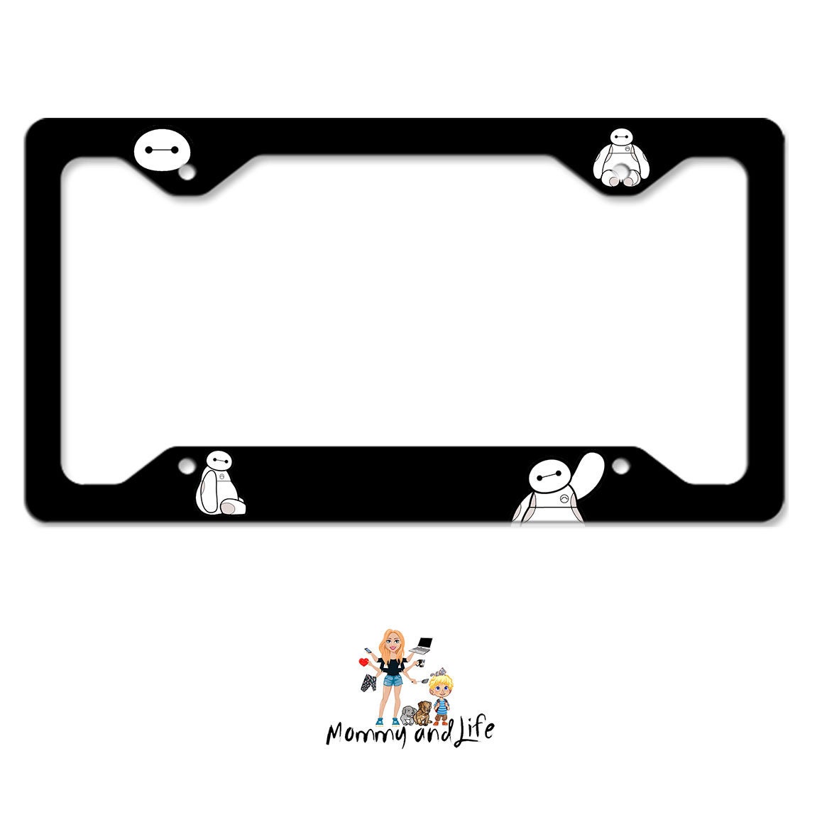 Black And Pink License Plate Frame, Girls License Plate Frame