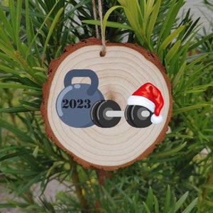 2023 Workout Christmas Wood Slice Ornament/ 2023 Ornament/ Workout Ornament