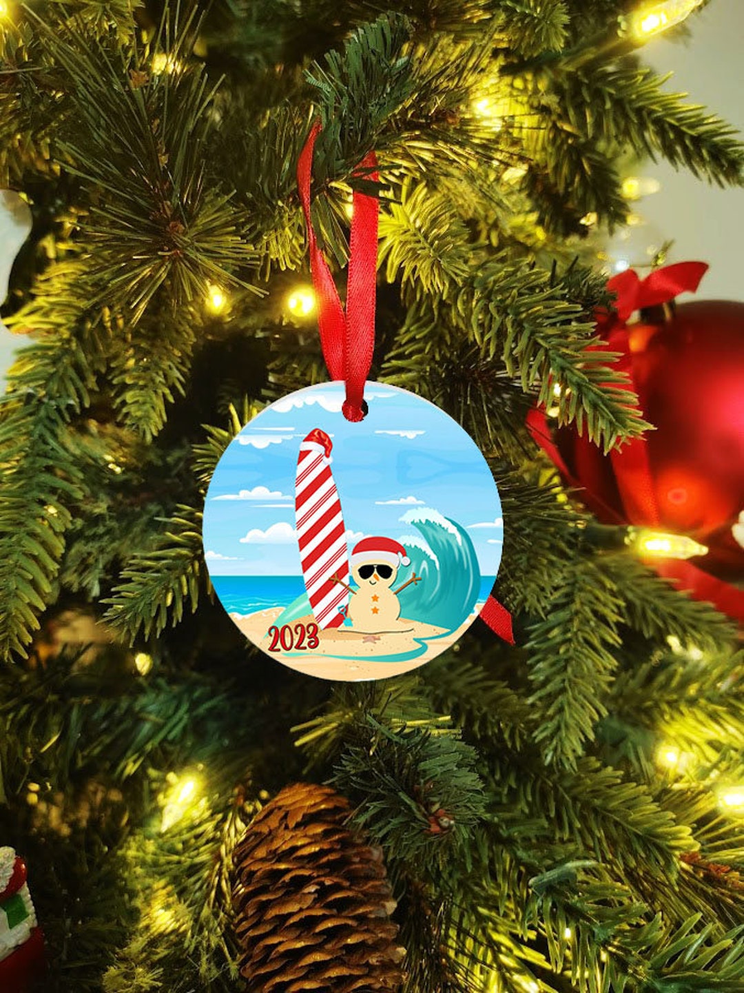 2023 Sand Snowman Christmas Ornament/ 2023 Ornament/ Sand Snowman