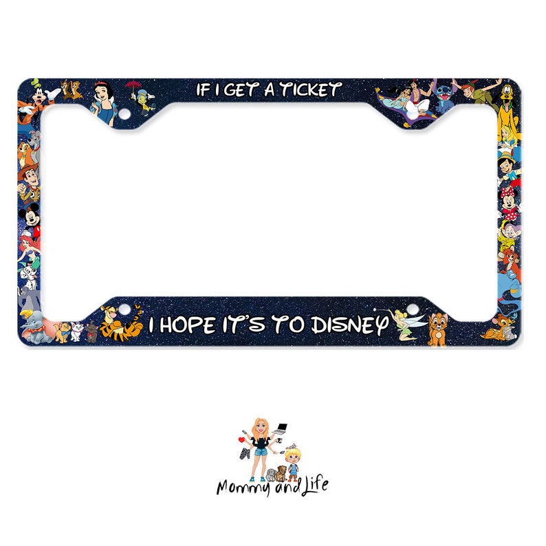 Thin Top License Plate Frames/ If I get a ticket License Plate Frame/ Custom License Plate 