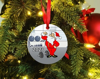 2023 weightlifting Santa Christmas Ornament/ 2023 Ornament/ weightlifting Ornament