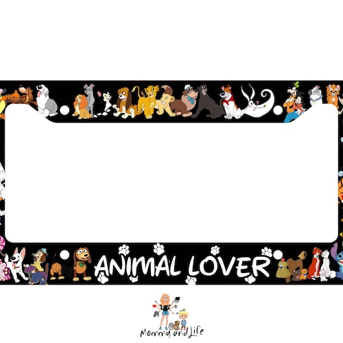 Paw Prints License Plate Frame Cat Car Tag Frame Dog License Etsy