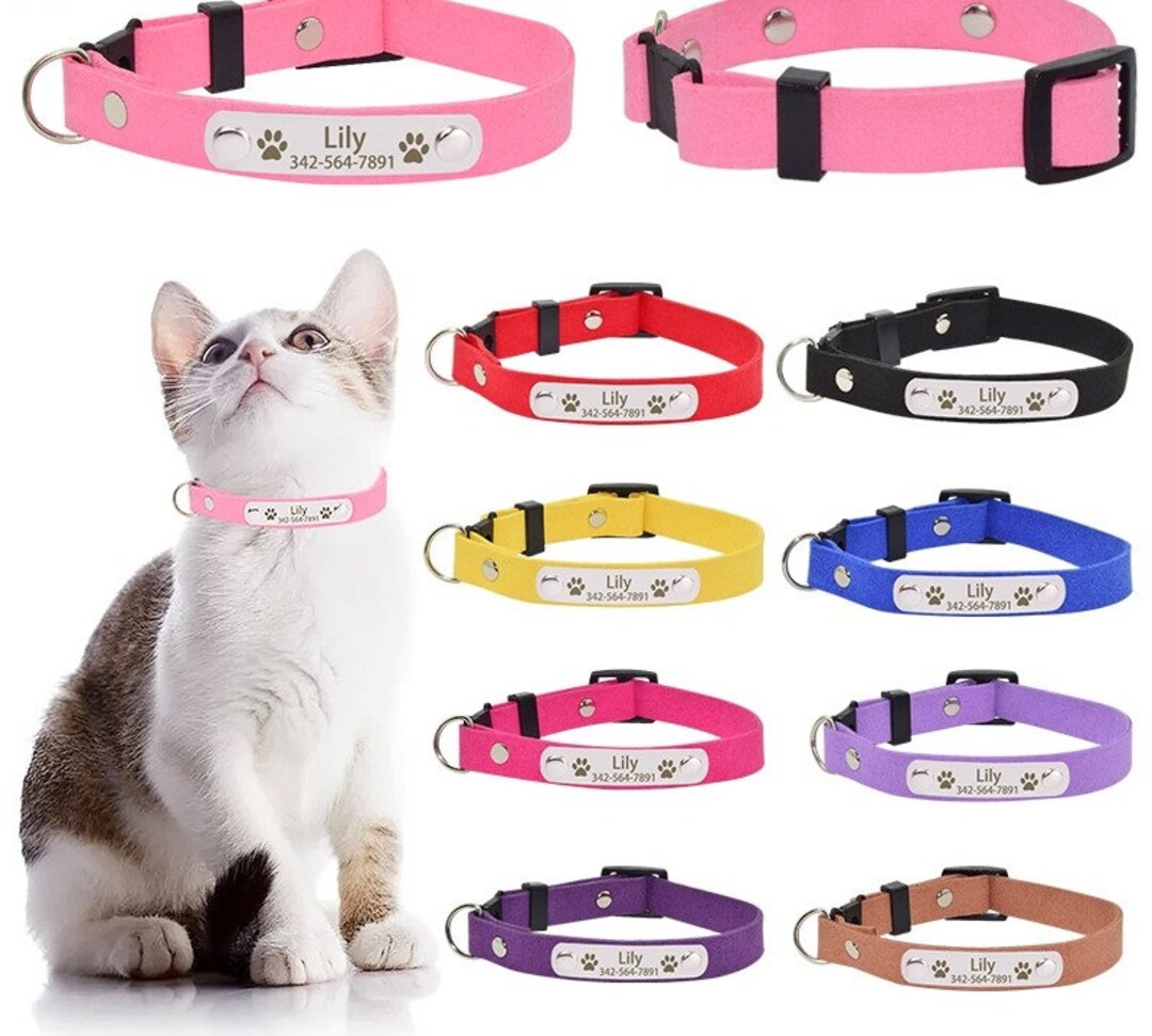 Breakaway Soft Safety Personalised Cat Collar Laser Etsy