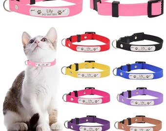 BELL AND SPLIT RINGS pink rs engraving ROSEWOOD REFLECTIVE CAT COLLAR WITH ENGRAVED ID TAG BELL AND SPLIT RINGS pink rs engraving ROSEWOOD REFLECTIVE CAT COLLAR WITH ENGRAVED ID TAG