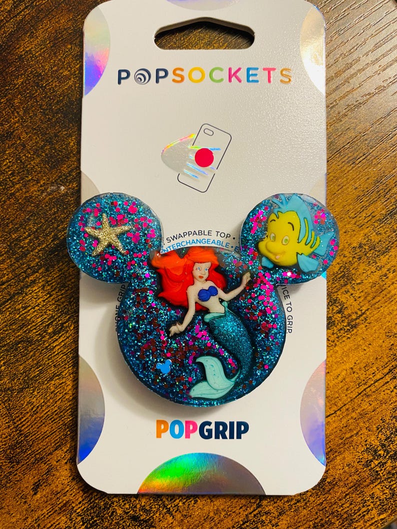Little Mermaid Ariel and Flounder Inspired Phone Grip - Etsy
