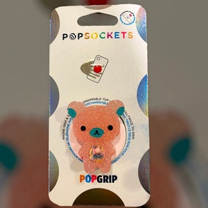 Pink Bear Shaker Phone Grip
