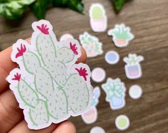 Pastel Plant Stickers, Succulents & Cacti for Journals and Planners Set of 18