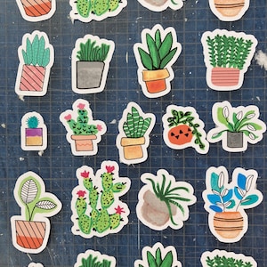 Overdag botanische vetplanten en potplanten Matte planner en dagboekstickers I 2in I Set van 13