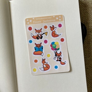 Foxes and Dots Jamboree planner and journal  matte Sticker Sheet Set of 13