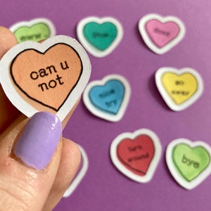 Stickers anti-Valentin grossiers et vrais coeurs pour agendas, Bujos, Bullet Journals I Bye Eww Stop Mini mat autocollant autocollant