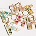Custom Handmade Flower Resin Letter Keychain | Assorted Colors | School Backpack Charm | Stocking Stuffer | Bridesmaid Gift | Birthday Gift