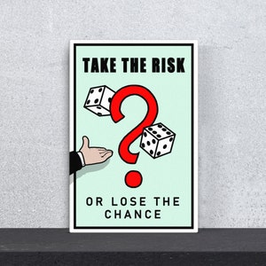 Take The Risk, Motivational Poster Question Canvas Print, Success Quote Wall Art for Entrepreneurs, Office And Fitness Art