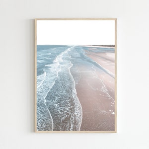Beach Digital Print, DIY Poster, Pastel Wall Art, Coastal Pastel Print, Ocean Print, Wall Art Prints, Large Wall Art, Vertical Wall Art