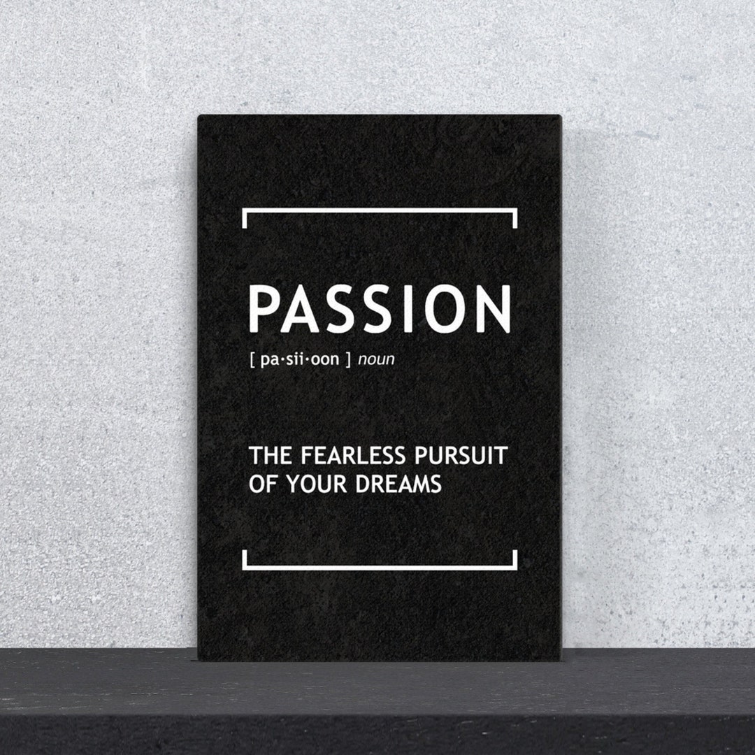 Passion Noun - Success Canvas Print / Motivation Wall Art ...