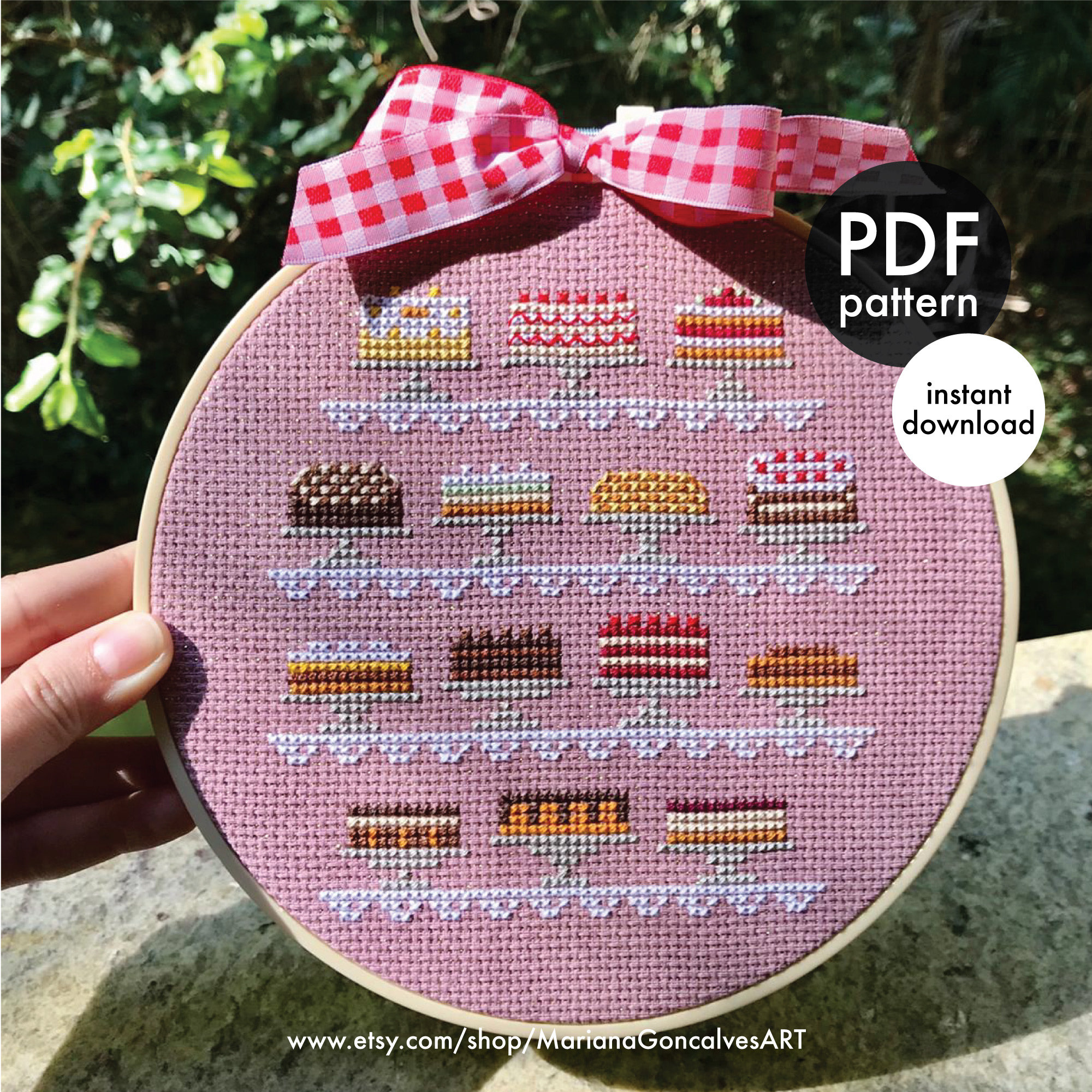 Cake Shop, Cross Stitch, PDF Pattern, Modern, Beginner, Easy, Small ...
