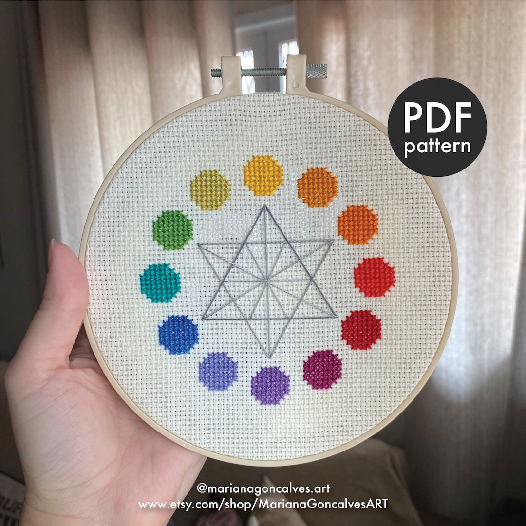Color Wheel, Cross Stitch, PDF Pattern, Color Geek, Modern, Easy ...
