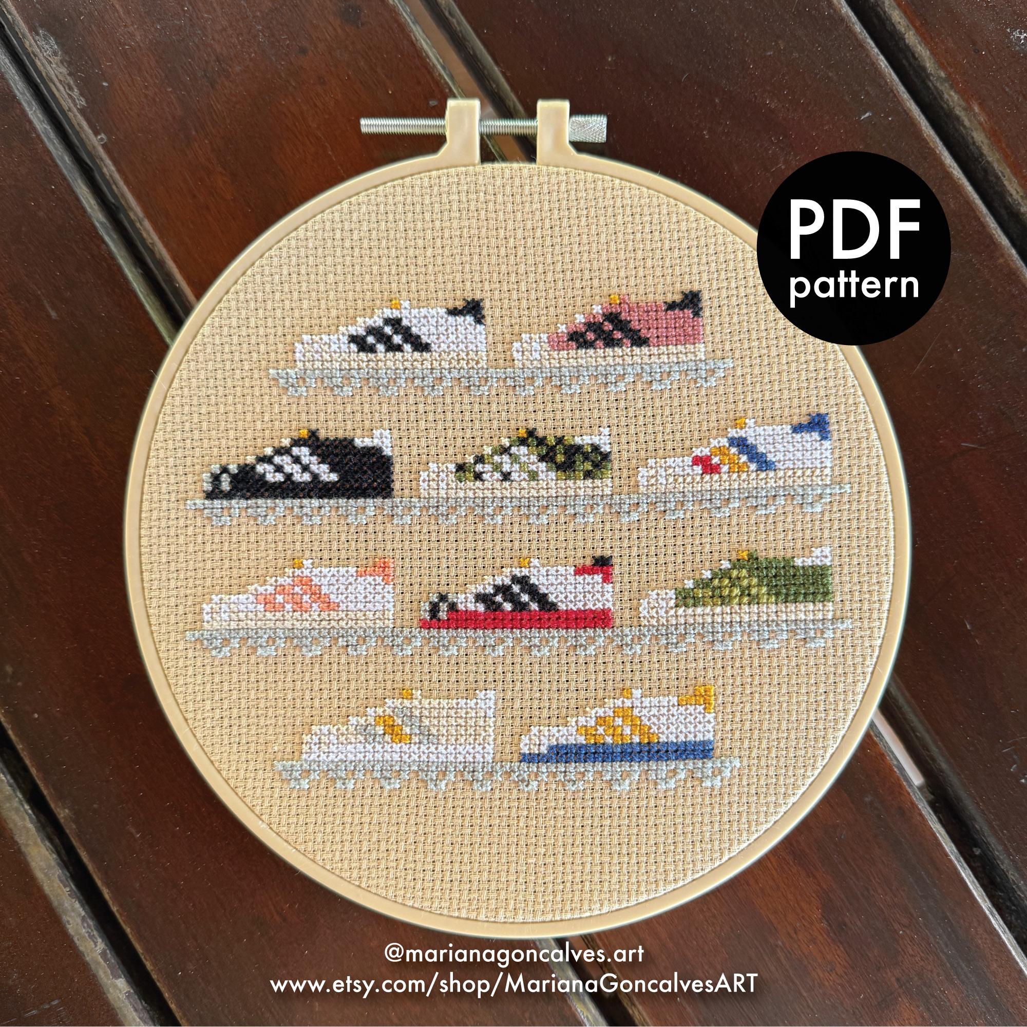 Sneakers, Collection, Cross Stitch, PDF Pattern, Modern, Download