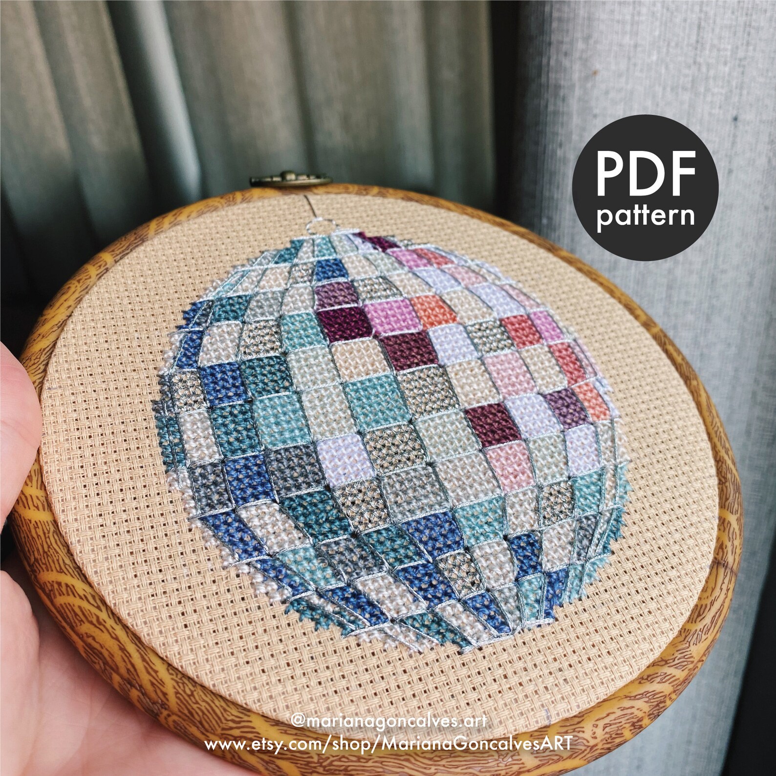 Mirroball Pattern Disco Ball, Party, Modern, Easy, Beginner, Cross Stitch, PDF Pattern ...