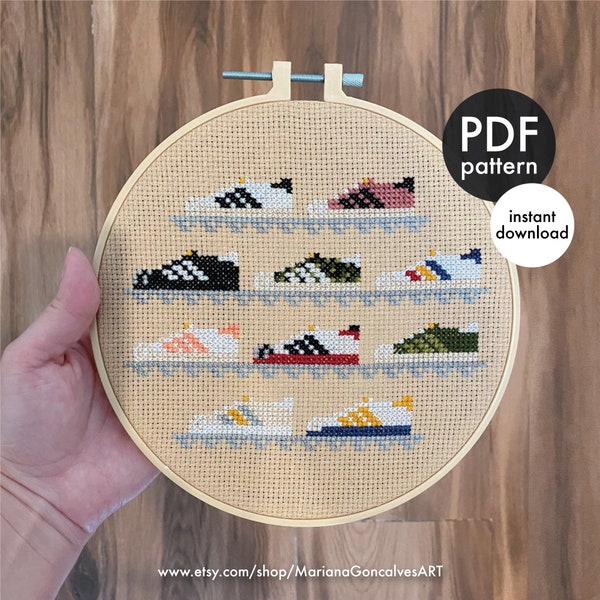 Cross Stitch Shoes Etsy