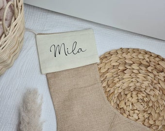 Medias personalizadas de San Nicolás, calcetín San Nicolás personalizada, Navidad; Decoración con nombre para rellenar