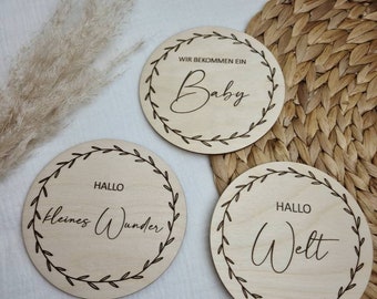 Milestone Wood, Embarazo, Nacimiento, Hola Mundo, Anuncio de Embarazo, Recién Nacido, Regalo Personalizado