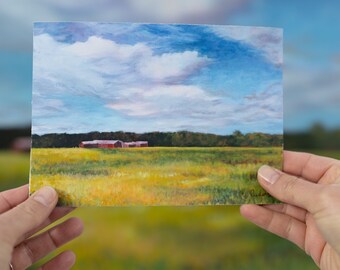Cloud Landscape Art Print office home staging decor peaceful sky painting outdoor scenery Michigan farm artwork art for guest bedroom canvas