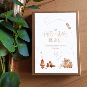 Baby Meilensteinkarten, erstes Jahr, Geschenk zur Geburt, Baby Geschenk, Geschenk Babyparty, Baby Shower, 30 Stück, DIN A6