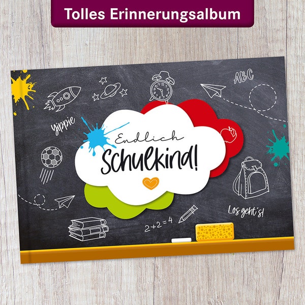 Erinnerungsbuch Einschulung & Grundschulzeit, Schulkind, Erinnerungsalbum, Geschenk zur Einschulung, Buch, Schule, Schulanfang, 1. Schultag