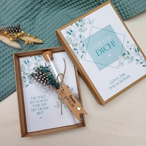 Geschenkbox für Geldgeschenke „Eukalyptus”, Geschenkschachtel, Geschenkverpackung, Wunscherfüller, Geschenk, Geburtstag, Kleinigkeit