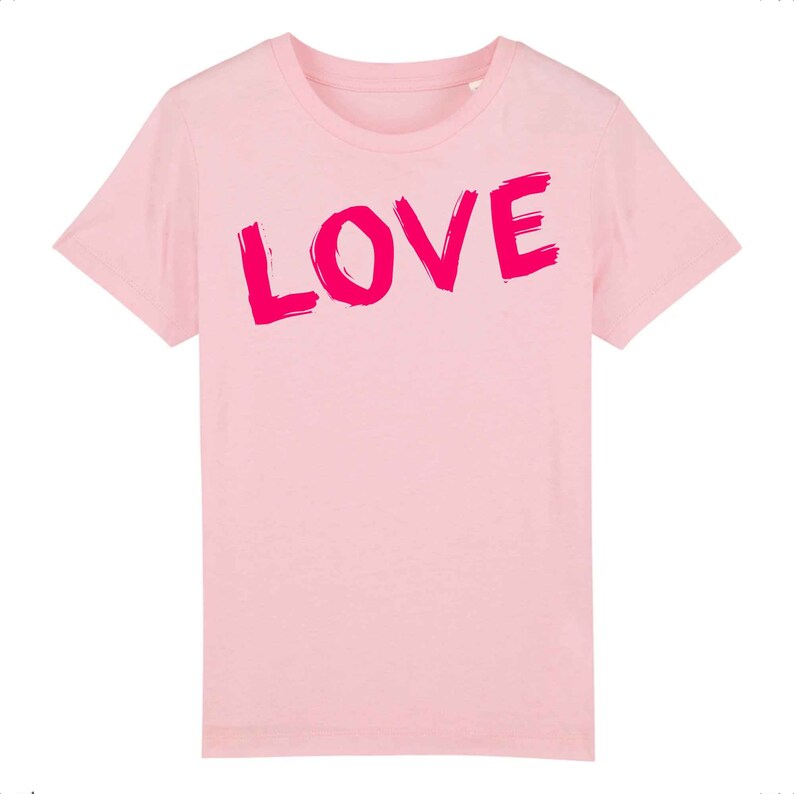 100/% organic cotton vintage love children/'s T-shirt