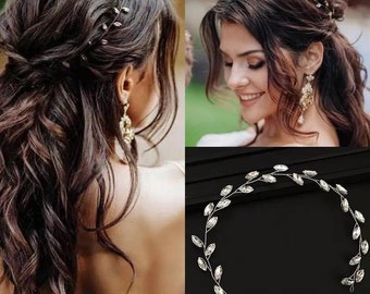 Headband diadème de mariée bohème bijou de cheveux mariage boho, bandeau de cheveux mariée, accessoire coiffure, demoiselle d'honneur bohème