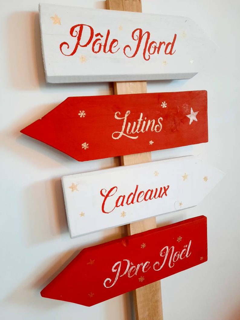Panneau direction bois de Noël décorations de noël bois Etsy