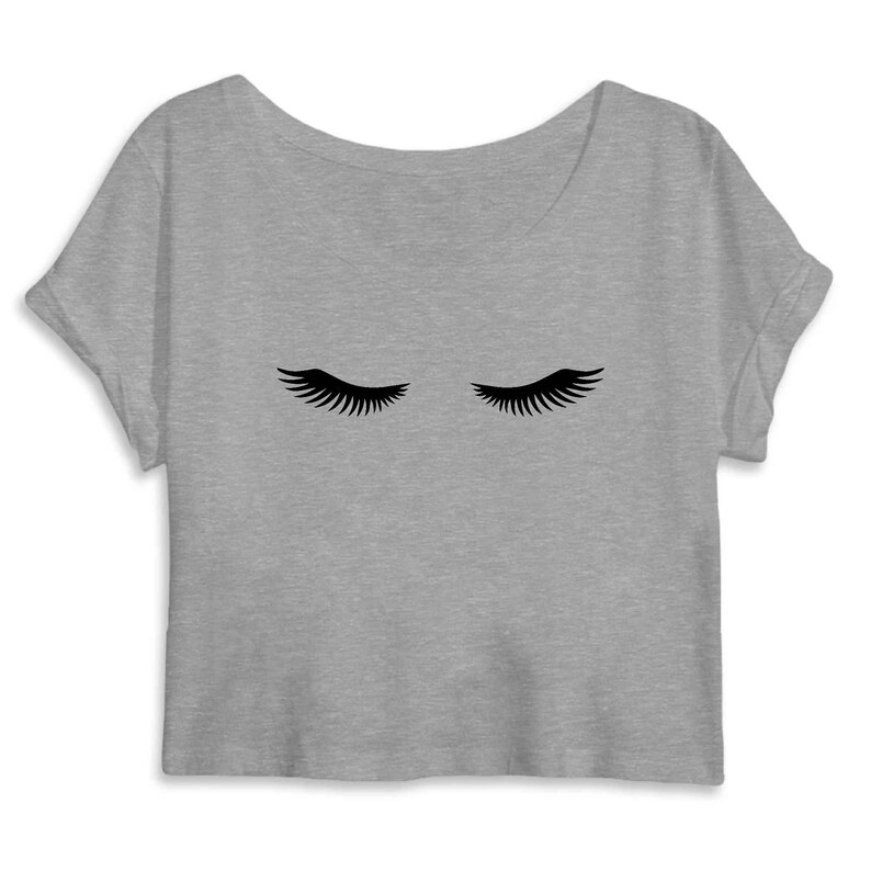 vintage womens eyelash crop top 100/% organic cotton printed in France