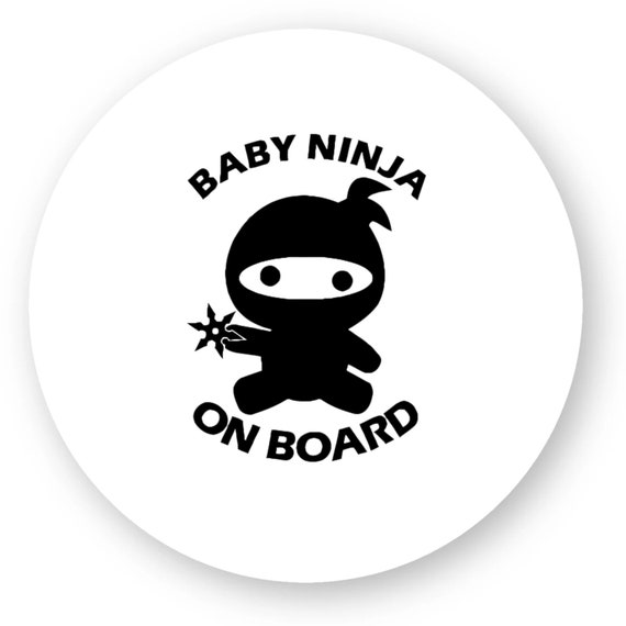 Aufkleber für Auto Baby an Bord Baby Ninja an Bord runder Ausschnitt -  .de