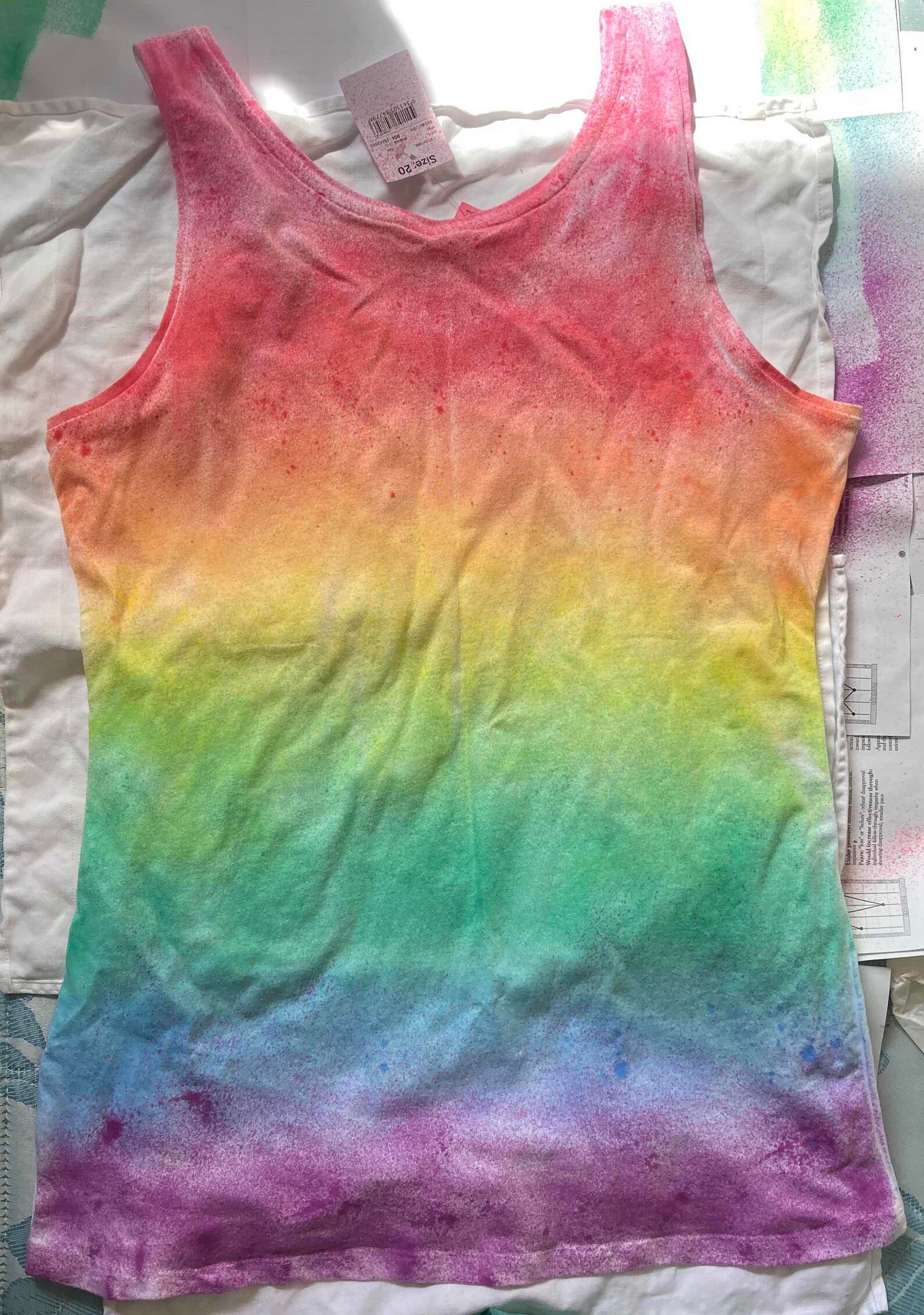 Rainbow Tank Top Singlet Size 20 Etsy UK