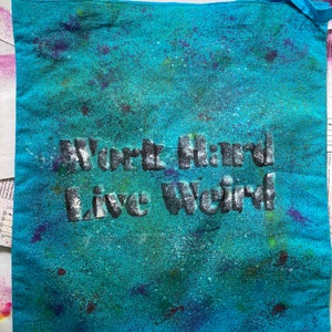 Work Hard, Live Weird Canvas Bag image 5